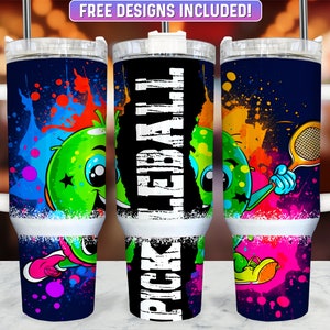 Pickleball 40oz Tumbler Wrap PNG Design, Pickleball 40oz Quencher Tumbler Sublimation Wrap, 40 oz Tumbler PNG, Instant Download