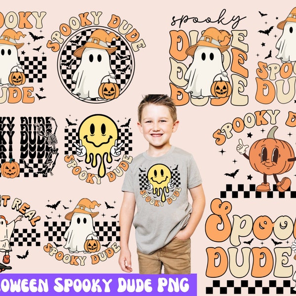 Halloween Spooky Dude PNG, Spooky Boy PNG, Png, Halloween Toddler Png Shirt Design, Retro Groovy Boy Girl, Halloween Kid Digital Download