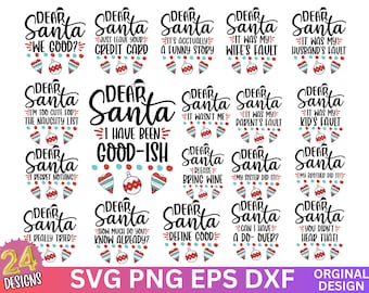 Querido Santa SVG PNG DXF EPs Bundle, Camisa de Navidad familiar Svg, Camisa de grupo de Navidad divertida, Camisas de Navidad a juego Svg, Navidad de hermanos