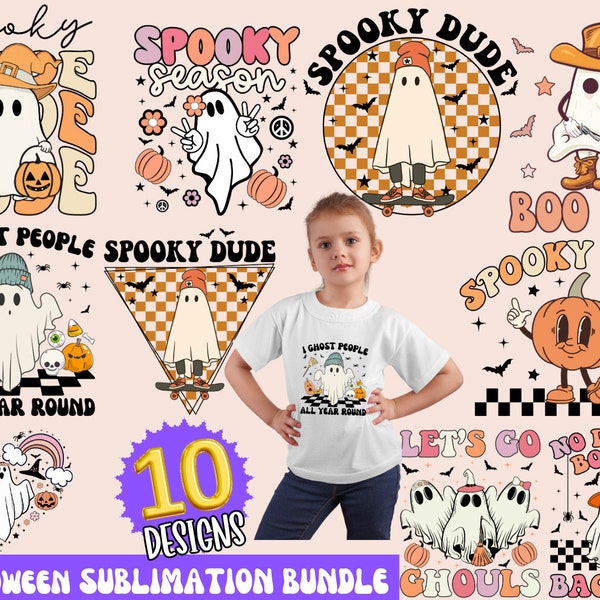 Halloween Toddler PNG, Spooky Girl PNG, Halloween Kid Png Shirt Design, Retro Groovy Style Girl, Girl Shirt Halloween Png Digital Download