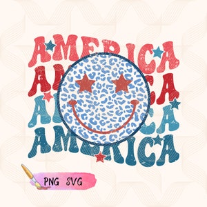 Groovy America SVG PNG, Wavy Text Retro USA Sublimation, Floral America Shirt Design, 4th Of July, Summer America Cut File Dtg Dtf Transfer