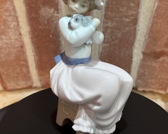 NAO by Lladro Boy Reading With Puppy Porcelain Figurine “repeat