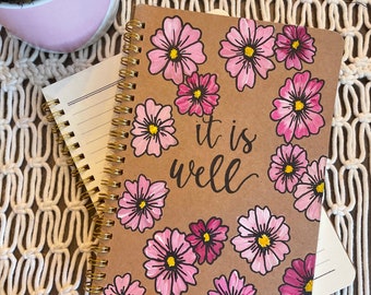 It Is Well- Hand Painted Journal