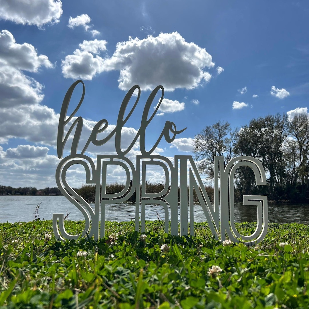 Hello Spring Sign All-weather PVC | Easter Signs | Easter Yard Art ...