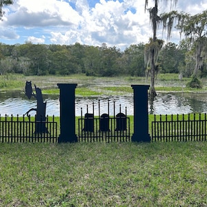 Graveyard Fence | Halloween Fence | Halloween Signs | Halloween Yard Art | All-Weather Signs | Yard Art | Yard Ornament |