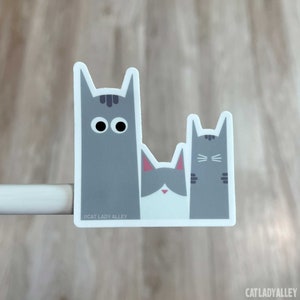 Gray Cat Sticker - Three Cats Series