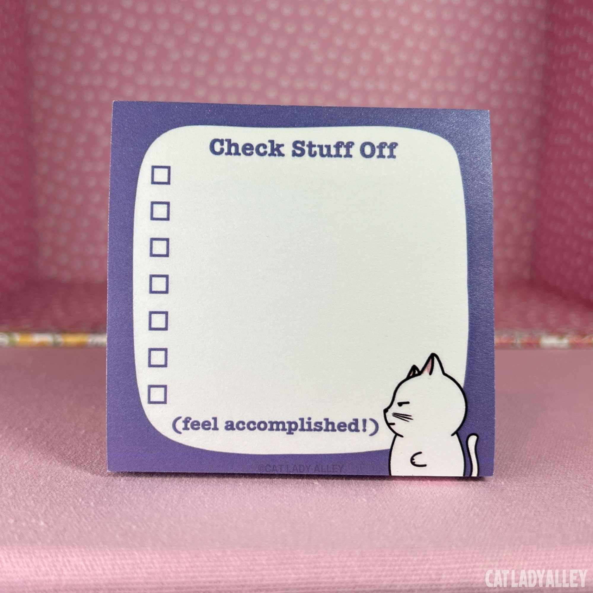 Note For Stuff Check Stuff off Cat Sticky Note | 50 Sheets - Etsy