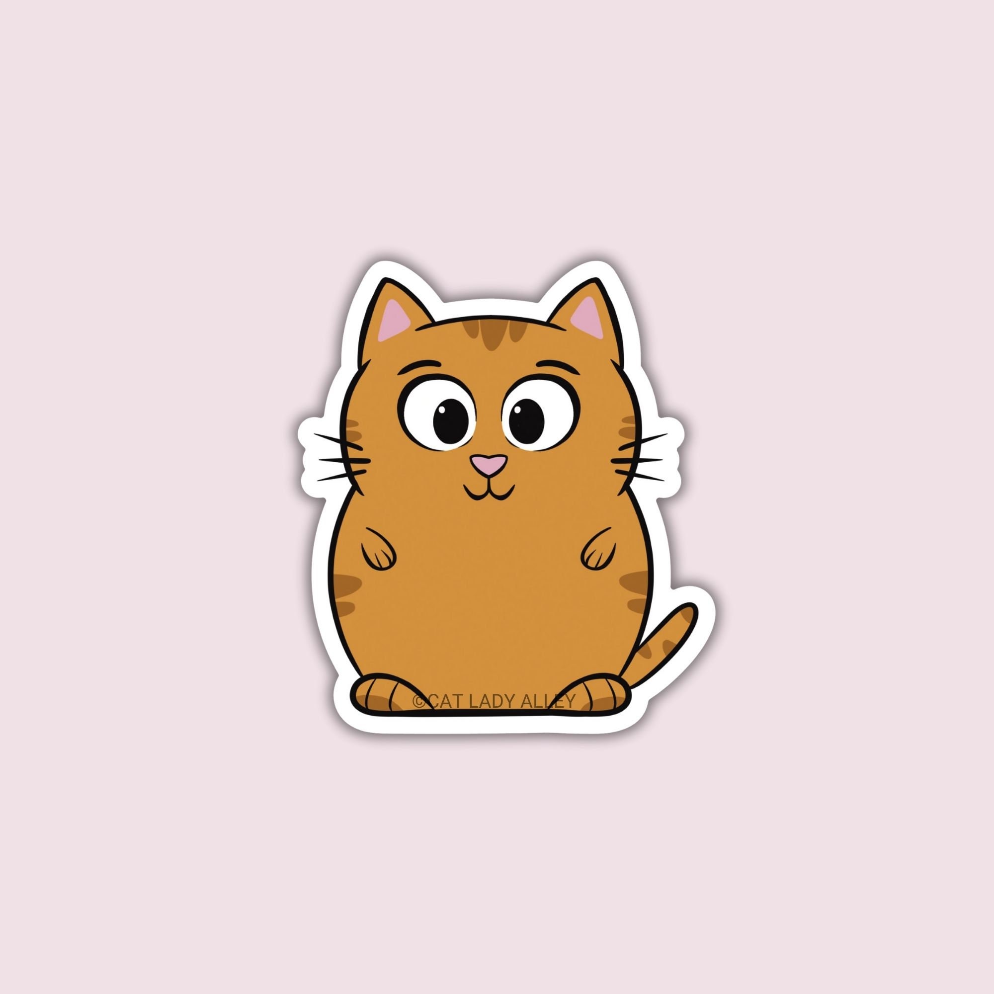 Tabby Cat Sticker - Waterproof Vinyl Decal - Etsy