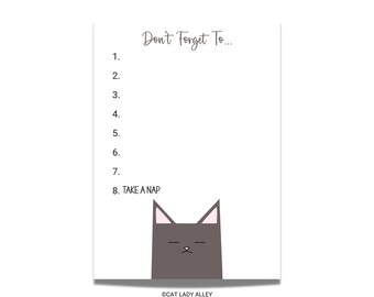 Don't Forget To Cat Notepad | 5 x 7 inches | 50 sheets
