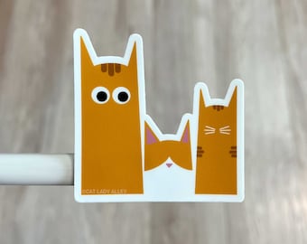 Orange Cat Sticker - Three Cats Series