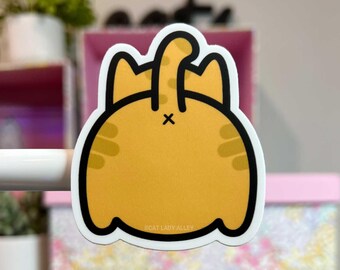 Kitty Bum Orange Tabby Cat Sticker