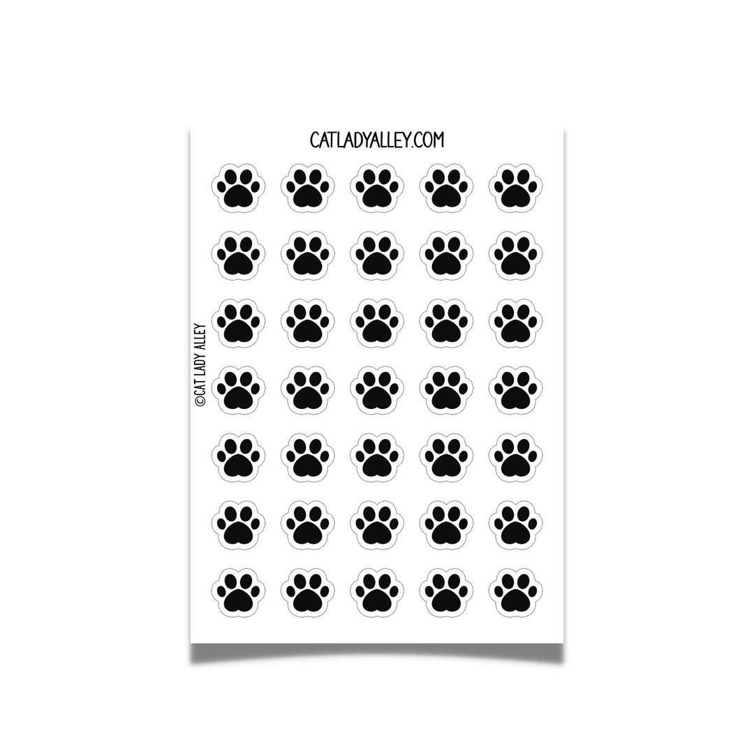 Paw Print Stickers for Planners and Journals Etsy