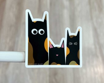 Tortie Cat Sticker - Three Cats Series
