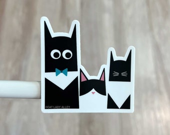 Tuxedo Cat Sticker - Three Cats Series