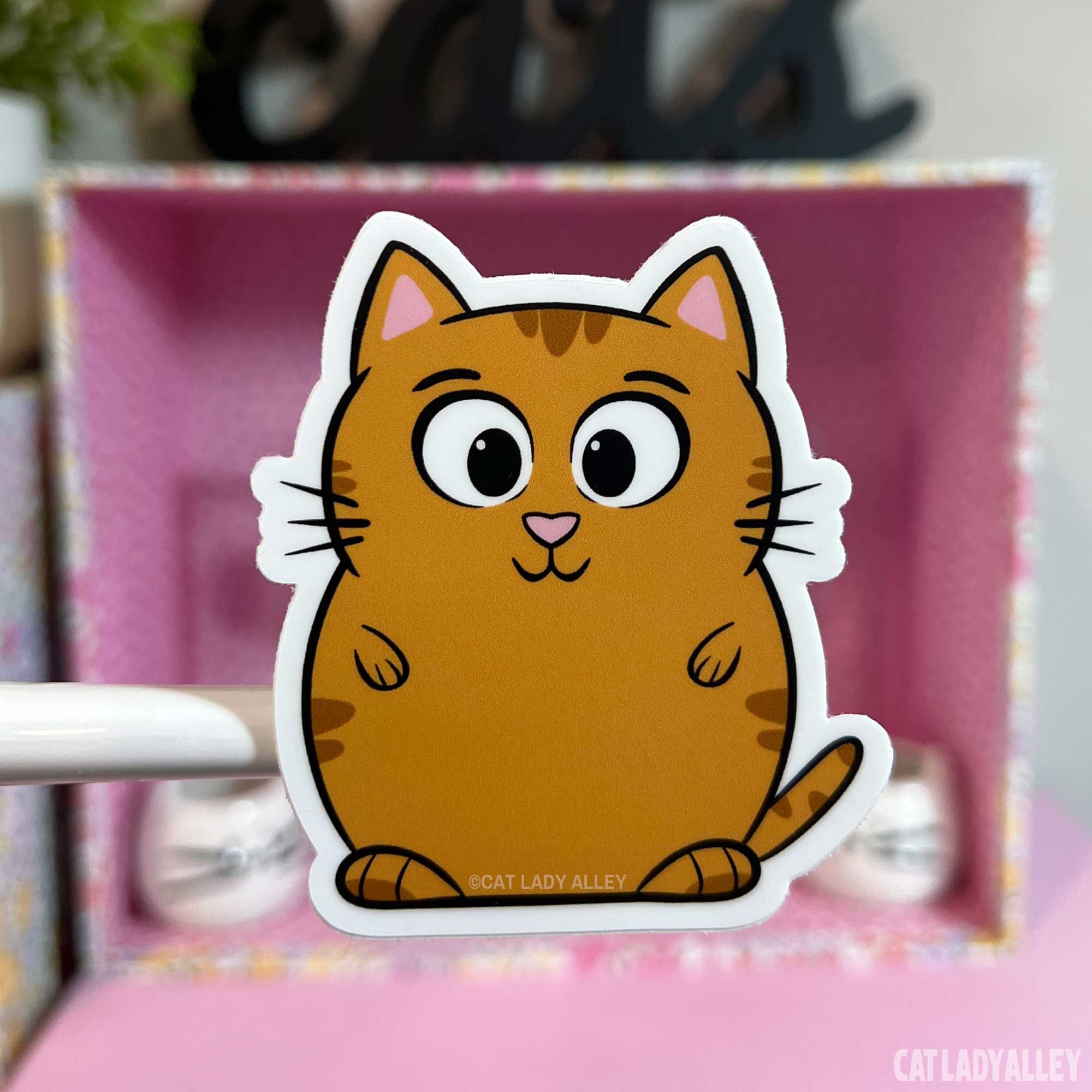 Tabby Cat Sticker - Waterproof Vinyl Decal - Etsy