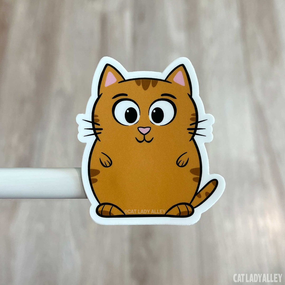 Tabby Cat Sticker - Waterproof Vinyl Decal - Etsy