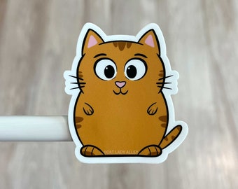 Tabby Cat Sticker - Waterproof Vinyl Decal