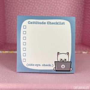 Cattitude Checklist Sticky Note | 50 sheets