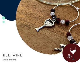 Red Wine Wine Glass Charms
