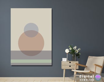 Eclissi di realtà, opera d'arte astratta minimalista e consapevole, colori sereni e tenui, portano equilibrio, tranquillità alla mente e al corpo, download digitale, arte murale