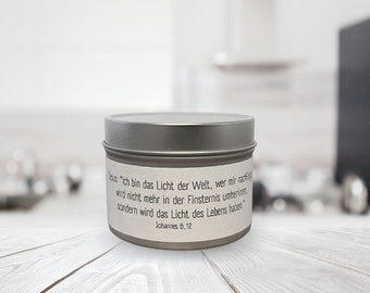candle with Bible verse