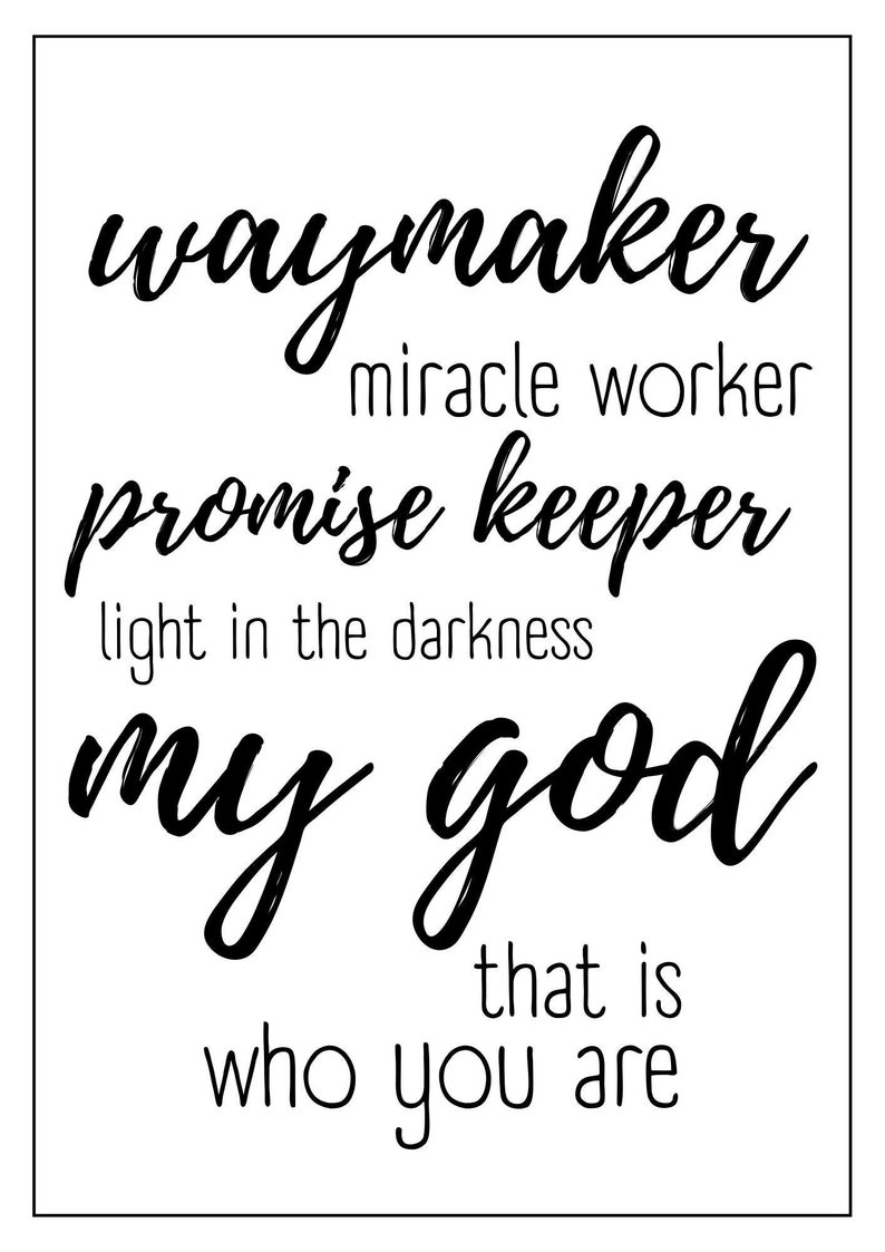 Poster Waymaker Digital Download Christian Print That's God to Us - Etsy UK