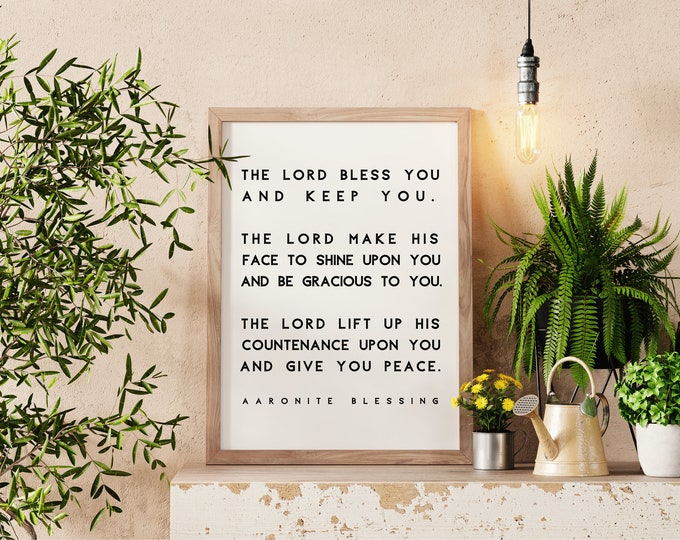 Aaronite Blessing Poster in Printed Form, Christian Print, English - Etsy
