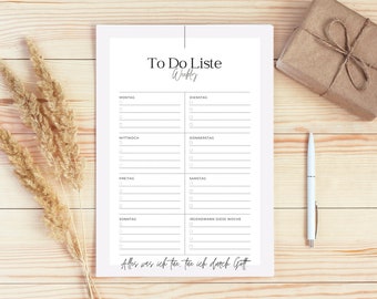 To-do list, Christian weekly planner, weekly to-dos, plan tasks for a whole week, A5, 50 sheets