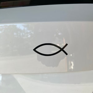 Car Sticker Fish, Christian Vinyl Decal for Cars, Ichthys Fish