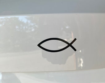 Car Sticker Fish, Christian Vinyl Decal for Cars, Ichthys Fish