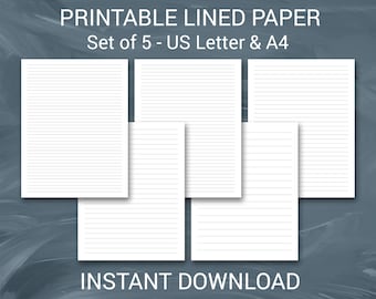 narrow ruled paper etsy