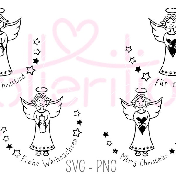 Christ Child, Christmas Angel, Guardian Angel - plotter file SVG,PNG, Bundle, Merry Christmas, from the Christ Child, Merry Christmas, for you