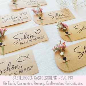 GASTGESCHENK Druckvorlage Bastelbogen A4 - SVG PDF Taufe, Kommunion, Firmung, Konfirmation, Hochzeit, Geburtstagsfeier, kommerzielle Nutzung