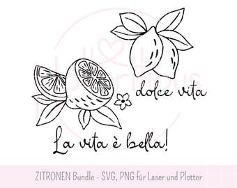 CITRONBundle - SVG PNG plotterfil, laserfil, kommersiellt bruk, sommar, cocktailcitrus, citron, citronskiva, italiensk