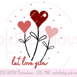 laissez l’amour grandir SVG, PNG - fichier traceur, image à colorier, amour, Saint-Valentin, fiançailles, mariage