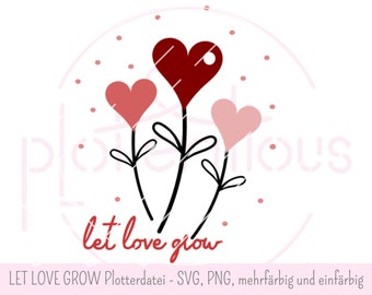 laat liefde groeien SVG, PNG - plotterbestand, kleurplaat, liefde, Valentijnsdag, verloving, bruiloft