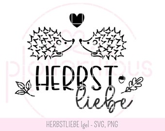 AUTUMN LOVE Hedgehog - plotter file, SVG, PNG