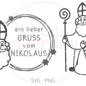 Nikolo plotter file bundle SVG PNG - São Nicolau, saudações do Papai Noel, uso comercial, Nikolosack, Papai Noel, saco