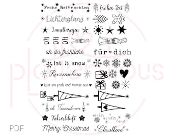 Candle Tattoo Water Slide Christmas PDF A4 - commercial use