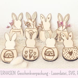 Coelhinhos da Páscoa - arquivo laser, SVG PNG, uso comercial, feliz Páscoa presente em dinheiro presente de Páscoa pingente coelho lembrança embalagem Páscoa