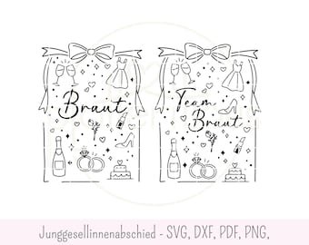 Bruid, Team Bruid - svg/dxf/png/pdf, Vrijgezellenfeest voor vrouwen, T-shirt voor vrijgezellenavond, Lijntekening, Vrijgezellenfeest voor mannen, Decoratie voor vrijgezellenfeest, DIY bruiloft