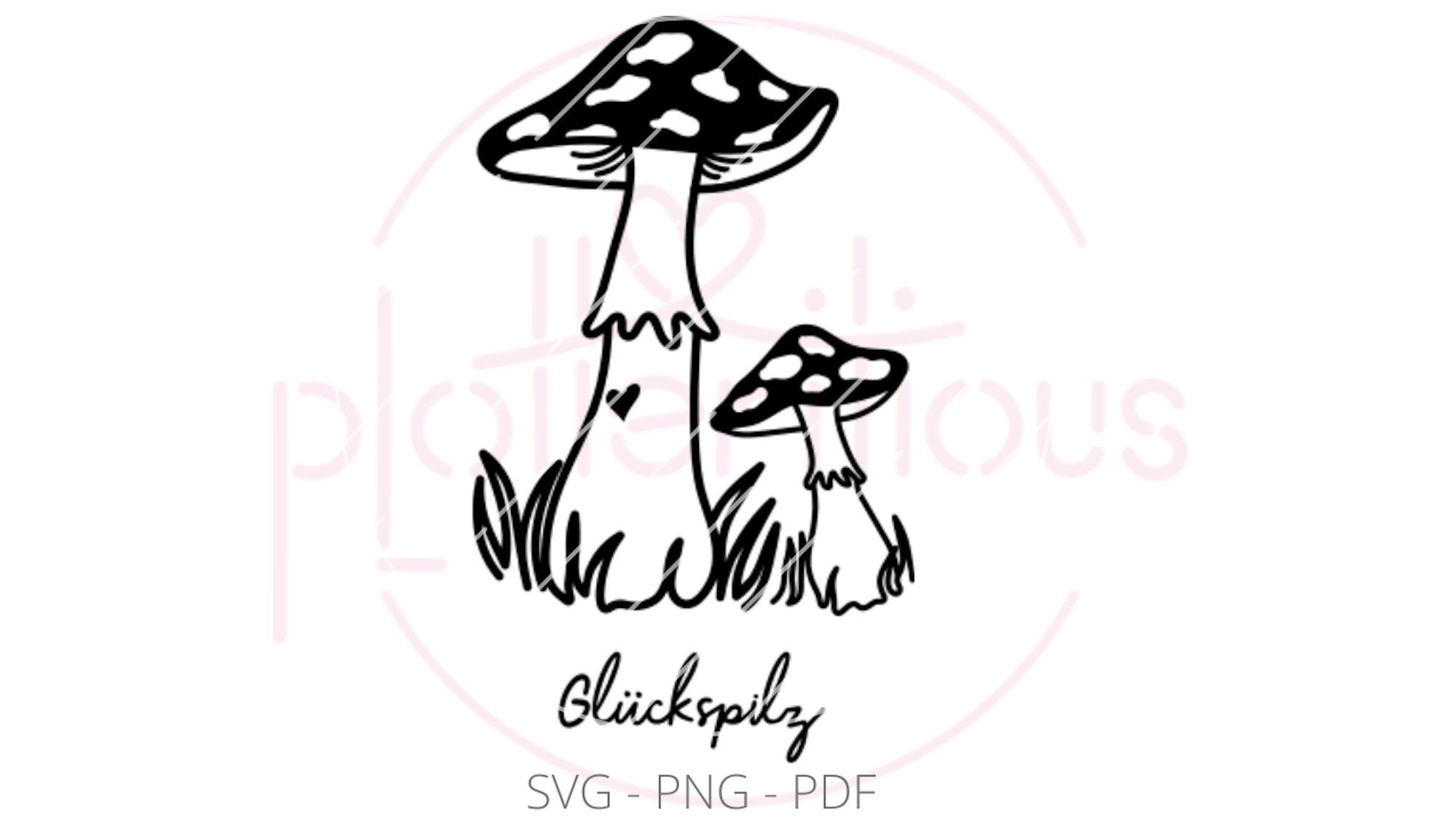 Lucky Mushroom Plotter File - SVG, PNG, PDF, Fly Agaric