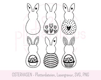 Paashaas SVG, PNG, commercieel gebruik Plotterbestand Pasen Laserbestand Pasen Paasmand Paasdecoratie Lentegeschenk Paasei Hart