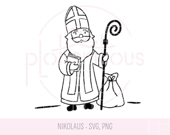 NICHOLAS - SVG, PNG, commercial use, plotter file, laser engraving, St. Nicholas, St. Nicholas sack, St. Nicholas gift