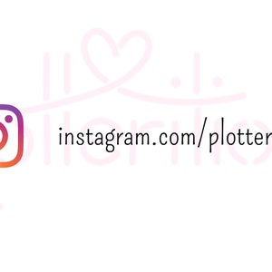 May include: Instagram logo with a pink heart and the text "instagram.com/plotteritious"