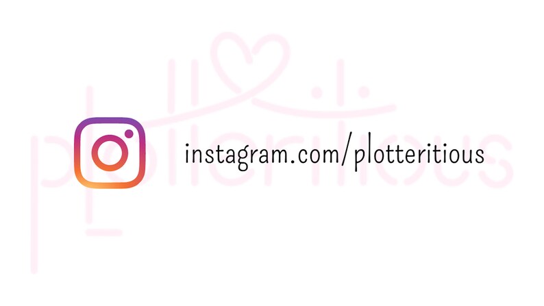 May include: Instagram logo with a pink heart and the text "instagram.com/plotteritious"