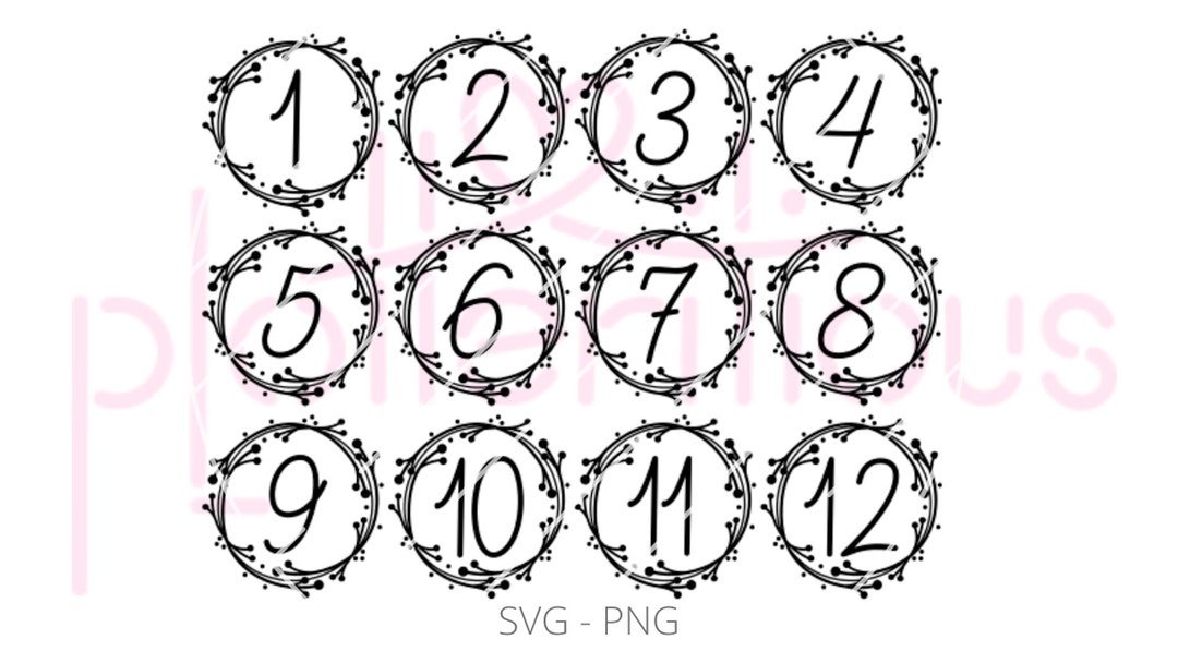 Table Numbers - Plotter File, SVG, PNG, Numbering, Cake Topper - Etsy