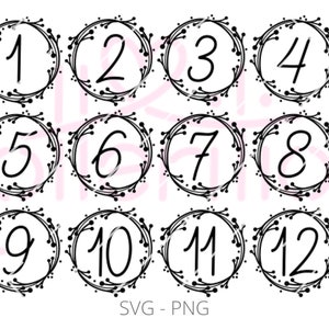 Números de tabla: archivo de trazador, SVG, PNG, numeración, adorno de pastel