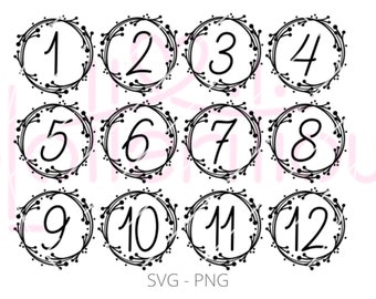 Table numbers - plotter file, SVG, PNG, numbering, cake topper