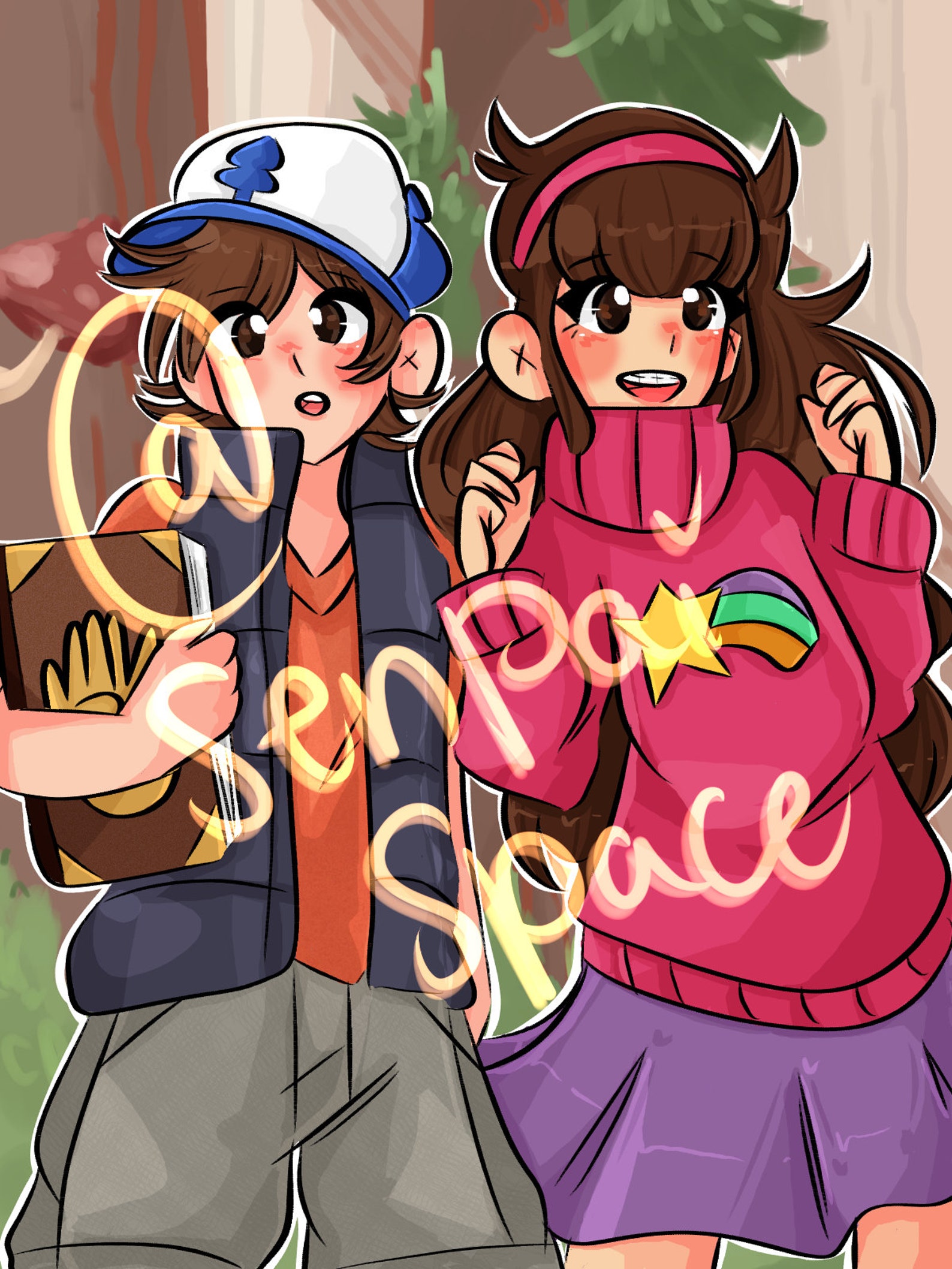 Dipper and Mabel Print Etsy - Il 1588xN.4099122426 B36i